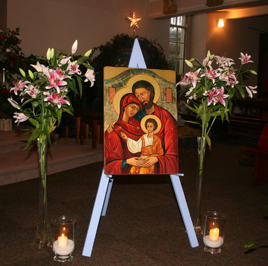 The Holy Family painting presented to all churches
